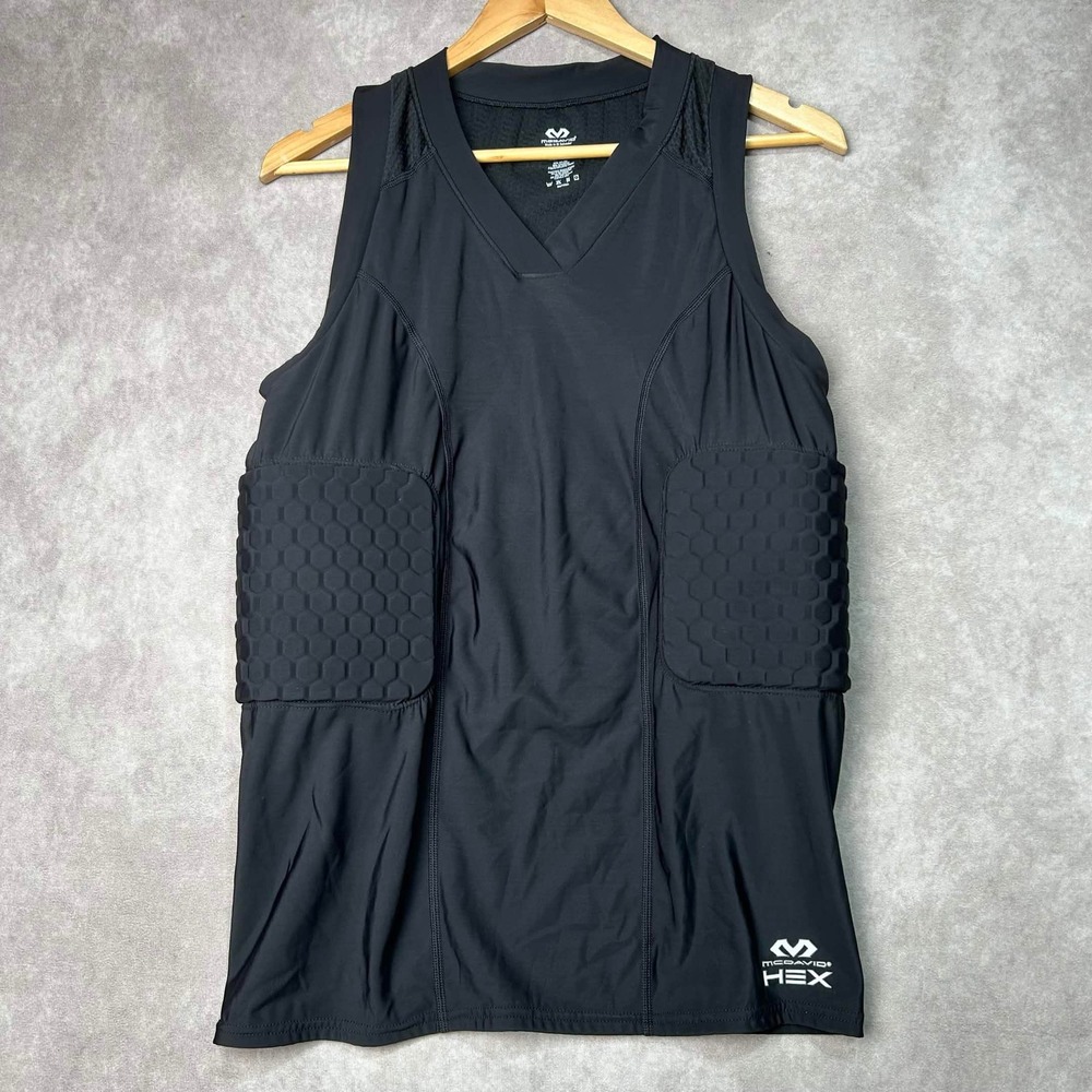 McDavid Hex Padded Compression Shirt Mens Large Black Sleeveless V-Neck